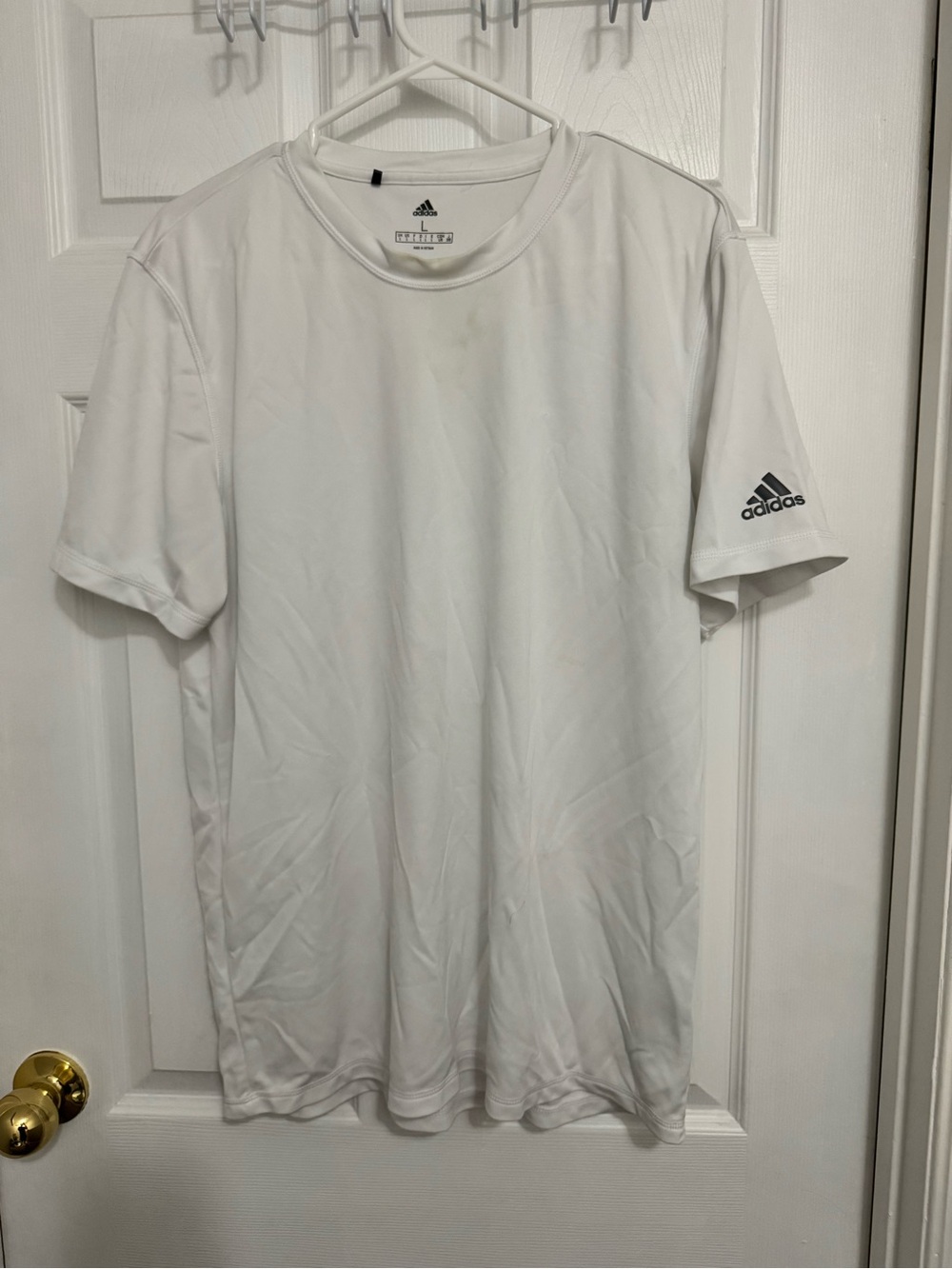 adidas White Short Sleeve Crew Neck Tee